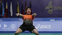 Wahyu Nayaka Arya Pangkaryanira / Ade Yusuf Santoso menjadi penentu kemenangan Indonesia atas Malaysia pada final bulutangkis beregu SEA Games 2019. (Bola.com/Muhammad Iqbal Ichsan)