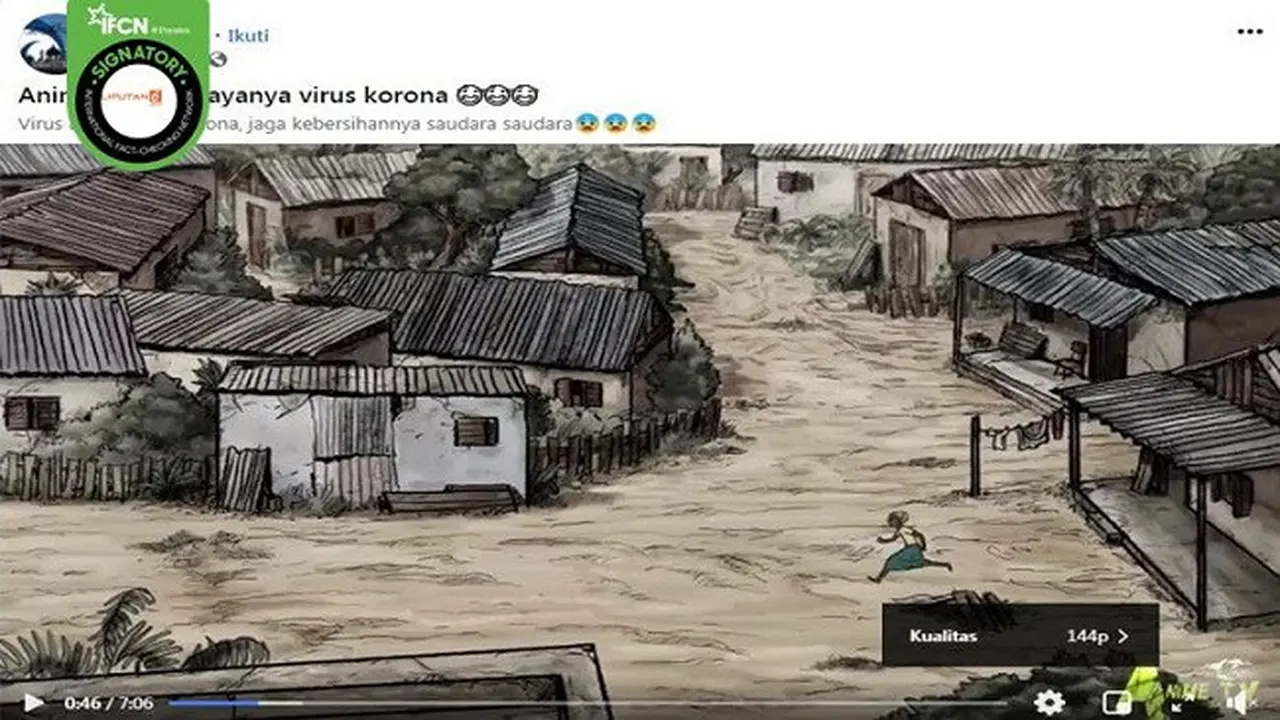 Gambar Tangkapan Layar Video yang Diklaim Animasi Virus Corona