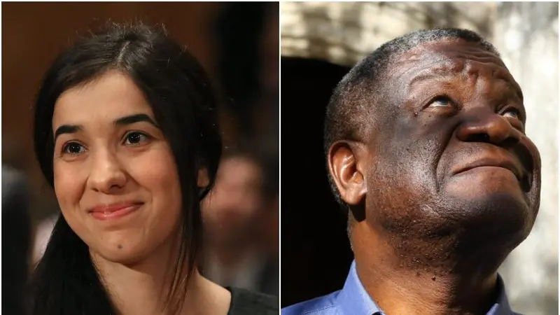 Peraih Nobel Perdamaian 2018, Nadia Murad dan Danis Mukwege (AFP)