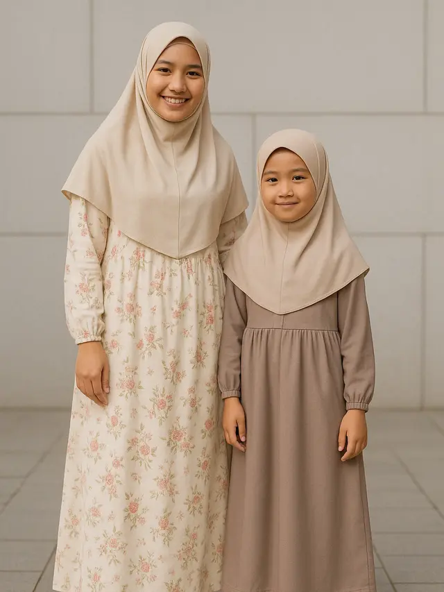 Gamis Bahan Katun dan Polycotton (Foto: Rizka Nur Laily via ChatGPT)