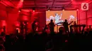 Penampilan The Panturas semakin heboh dengan lagu "Ya Mustafa" dari Warkop DKI. Lagu itu ditampilkan sebagai persembahan khusus untuk Indro Warkop serta mendiang Dono dan Kasino. (Liputan6.com/Angga Yuniar)
