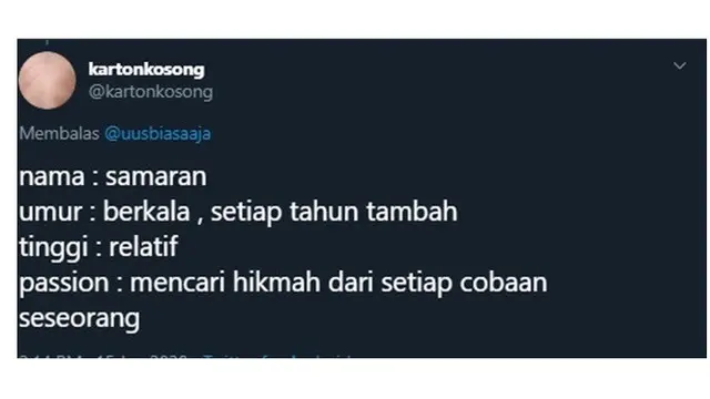 Biodata Nyeleneh ala Netizen Ini Bikin Geleng-Geleng