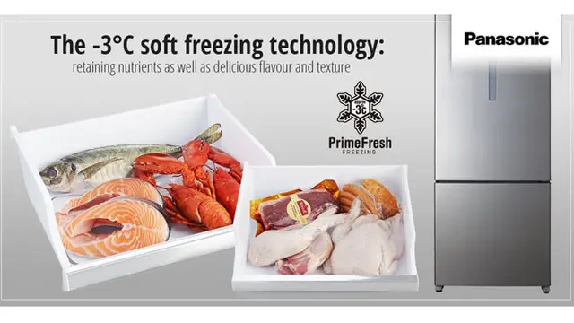 Lemari es Panasonic berteknologi Prime Fresh.