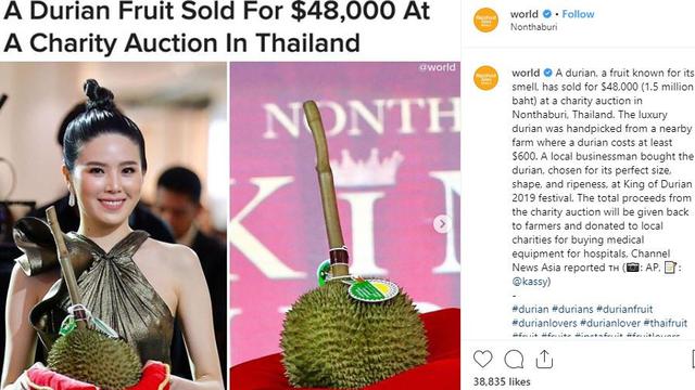 Termahal di Dunia, Durian Kanyao Terjual Rp 682 Juta