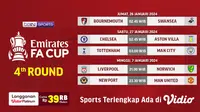 Jadwal Siaran Langsung Piala FA 2023/2024 Putaran Empat di Vidio Pekan Ini