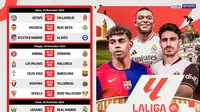 Jadwal pertandingan La Liga 2024/25 pada matchweek ke 14 di Vidio. (sum. doc. vidio.com)