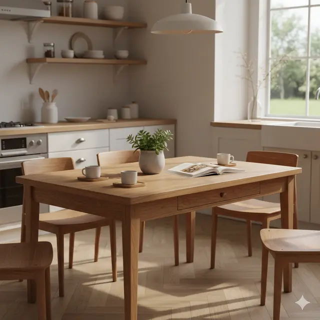 Model Meja Dapur Minimalis dari Kayu