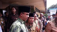 Anies Baswedan di acara halal bihalal di kantor PP Muhammadiyah. (Liputan6.com/Intan Umbari P.)