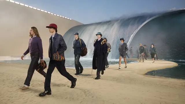 Pharrell Williams Pamerkan Koleksi Louis Vuitton Menswear Spring/Summer 2027 dengan Set Panggung Ombak
