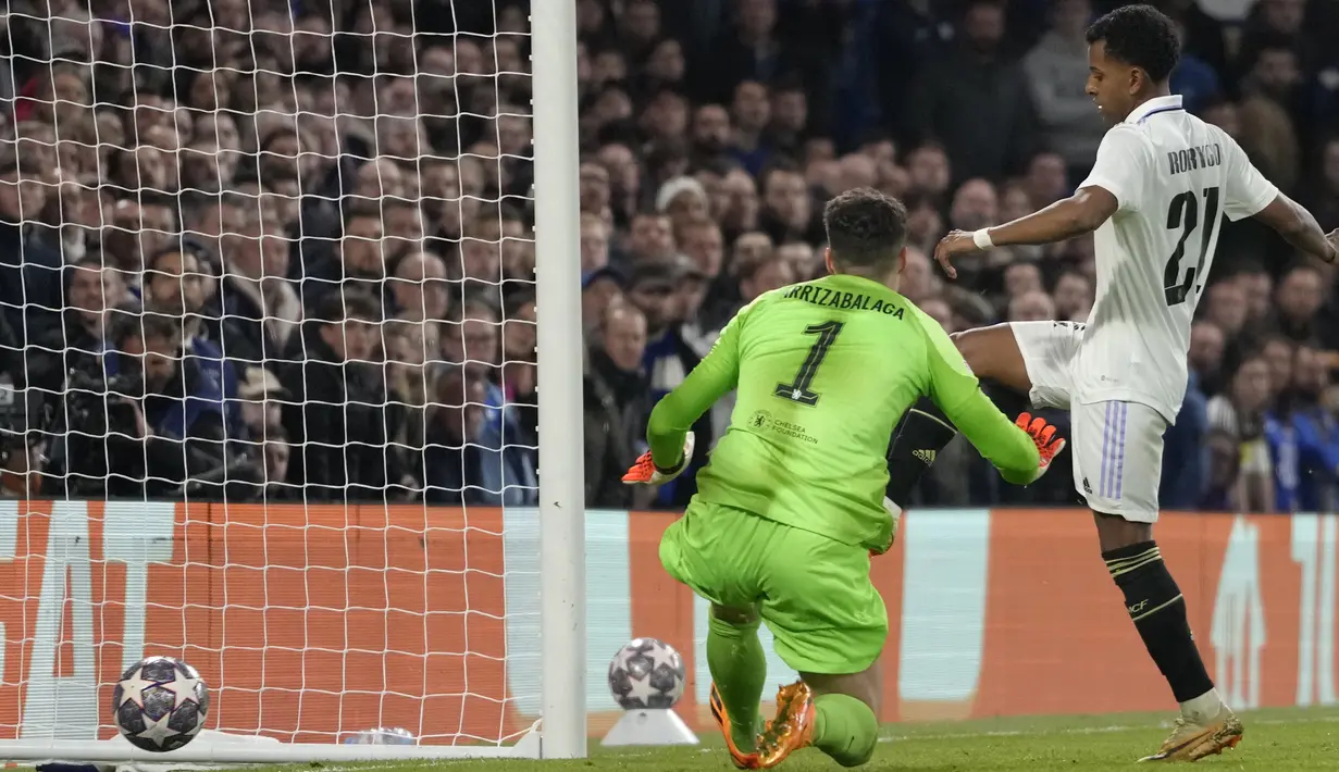 Sang juara bertahan itu menang dua gol tanpa balas baik saat maen di kandang maupun tandang. (AP Photo/Kirsty Wigglesworth)