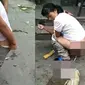 Wanita d China buat heboh netizen usai melahirkan di jalanan (Video Capture)