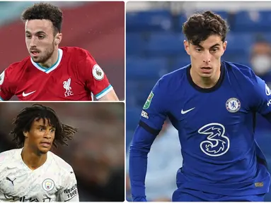 Kai Havertz menjadi pembelian pemain termahal di Liga Inggris pada bursa transfer musim ini. Harvertz didatangkan Chelsea dengan harga transfer mencapai 80 juta euro. Berikut Kai Havertz dan 6 transfer termahal Liga Inggris di bursa transfer musim panas ini. (kolase foto AFP)