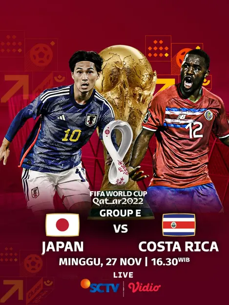 Jadwal Piala Dunia Minggu 27-28  November: Tonton Jepang vs Costa Rica Live di SCTV, Vidio dan Mentari TV