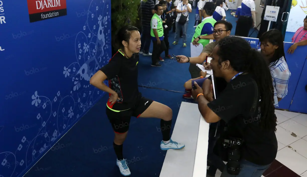 Pemain Australia Mapasa sedang berbincang dengan Awak Media pada turnamen Indonesia Open 2016 di Istora Senayan, Jakarta. (Bola.com/Nicklas Hanoatubun)