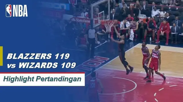 Cuplikan Hasil Pertandingan NBA : Trail Blazers 119 vs Wizards 109