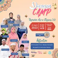 Bulan ramadan identik dengan beragam kegiatan rohani yang bermanfaat untuk menguatkan iman kita. Untuk kamu yang ingin kembali meramaikan bulan ramadan ini dengan kegitatan positif, jangan lewatkan event tahunan dari situs muslim lifestyle Dream.co.id yang satu ini.
Dream Camp, kembali hadir hari ini (Sabtu, 23 April 2022) dan berlangsung secara online, Dream Camp bisa diikuti lewat platform Zoom atau disaksikan melalui Vidio.com channel Dream mulai pukul 11.00-17.50 WIB.
Tahun ini merupakan kali ketiga Dream menggelar event Dream Camp secara online. Meski telah ada pelonggaran aktivitas masyarakat, Dream Camp tetap berlangsung secara online sebagai ikhtiar menghindari kemungkinan besarnya jumlah peserta di tengah masih berlangsungnya pandemi yang mulai terkendali.
Mengusung tema 'Ramadan Harus Menang 3.0', ragam kegiatan menarik dan bermanfaat selama Dream Camp dapat diikuti untuk mengisi waktu luang di akhir pekan.
Sederet pengisi acara yang namanya sudah tidak asing lagi akan memberikan tausyiah serta pengalaman yang diharapkan bisa memberikan inspirasi serta meningkatkan pemahaman keagamaan selama bulan suci Ramadhan ini.
Deretan penceramah yang akan memberikan tausiyah di antaranya Ustaz Roni Hidayat, Ustaz Erick Yusuf, Habib Husein Ja'far Al Hadar, Ustazah Liza Azizah, dan Ustazah Syifa.