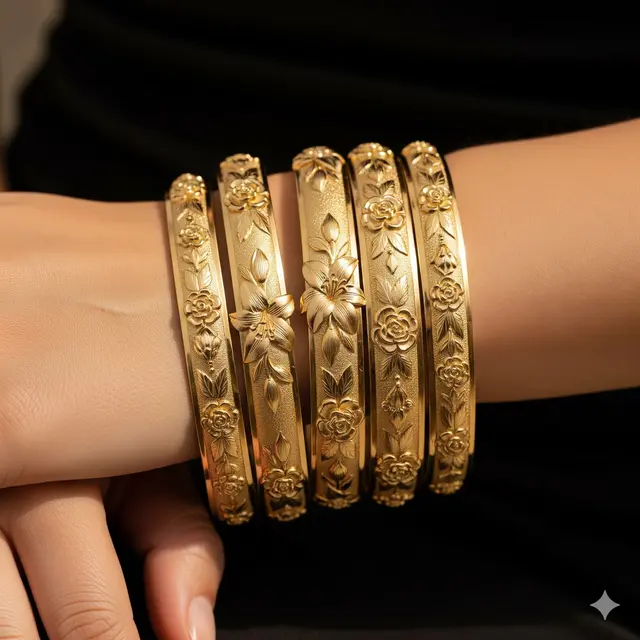 Gelang Keroncong Motif Ukiran Bunga 20 Gram