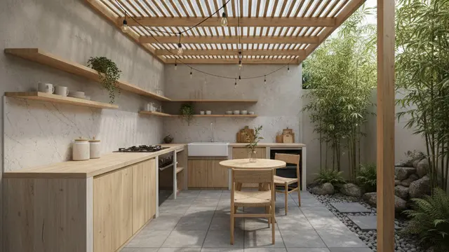 Model Dapur Kecil Terbuka Gaya Japandi