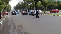 Jalan Jenderal Sudirman menuju MH Thamrin (Liputan6.com/Putu Merta Surya Putra)