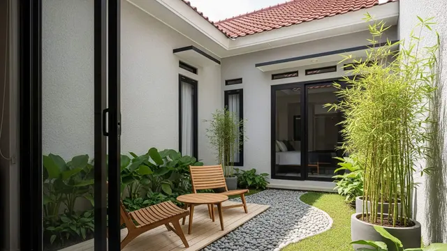 Desain Rumah Kecil Tipe 36 dengan Taman Belakang Minimalis