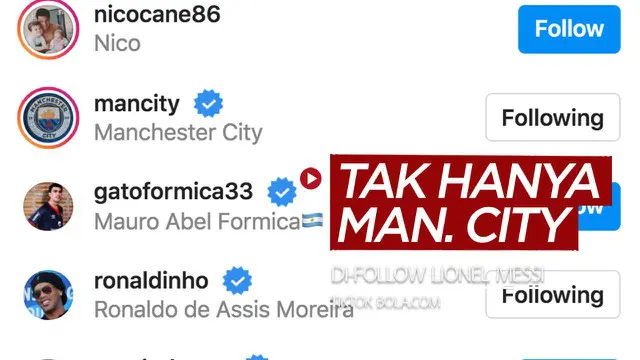 VIDEO TikTok Bola.com: Cek Akun Klub Premier League yang Di-Follow Lionel Messi, Ternyata Tak Hanya Manchester City