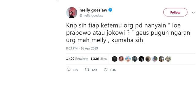 Melly Goeslaw (Foto: Twitter)