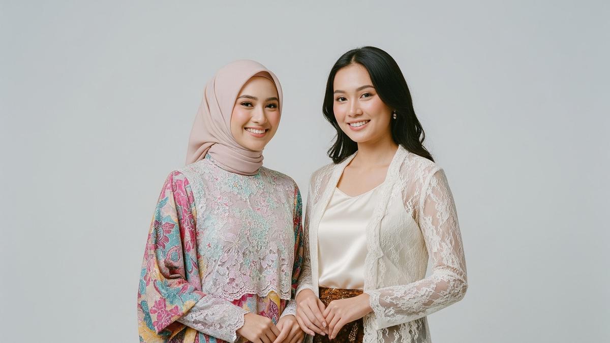 9 Model Baju Pesta Batik Kombinasi Brokat yang Mewah dan Elegan