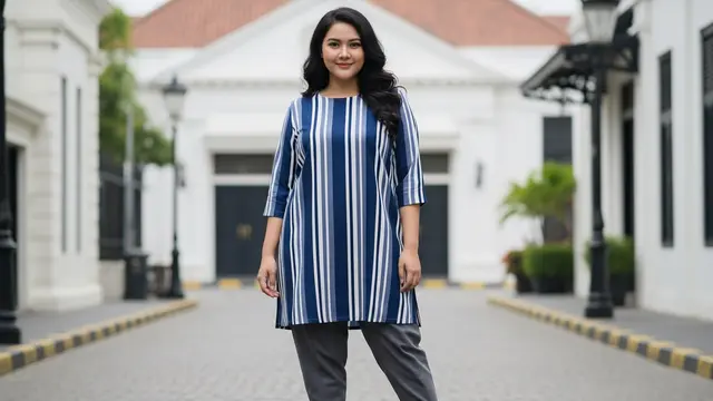 Tunik dengan Garis Vertikal