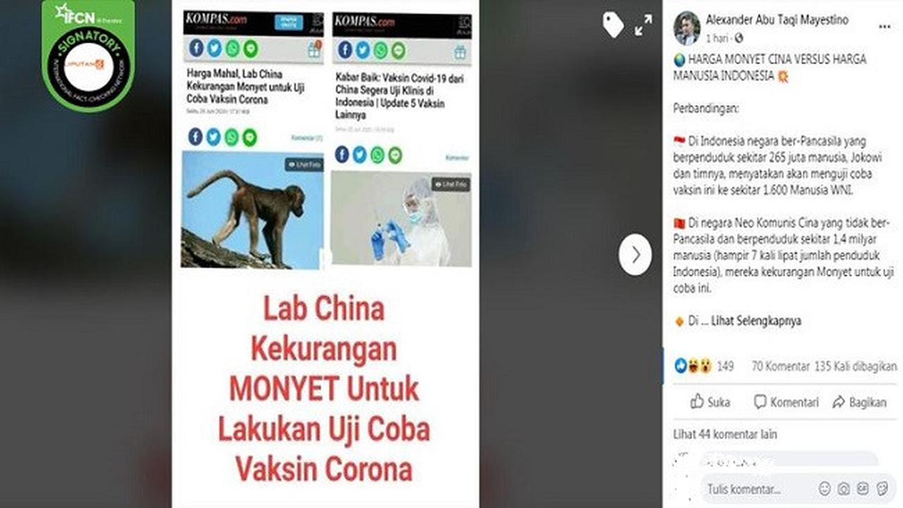 Gambar Tangkapan Layar Kabar Tentang Uji Coba Vaksin Virus Corona