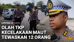 Polisi Gelar Olah TKP Kecelakaan Maut 12 Korban Tewas di Pantura Indramayu