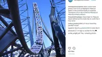 Ini serunya tampilan baru rollercoaster yang lebih memacu adrenalin di Blackpool Pleasure Beach. (Foto: instagram/ @themeparkworldwide)