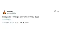 6 Cuitan Netizen Enggak Semangat Sambut Tahun 2025 Ini Bikin Senyum Tipis