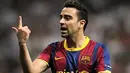 Gelandang Barcelona Xavi Hernandez pada pertemuan pertama kontra Real Madrid di babak semifinal Liga Champions pada 27 April 2011 di Santiago Bernabeu. AFP PHOTO/DANI POZO