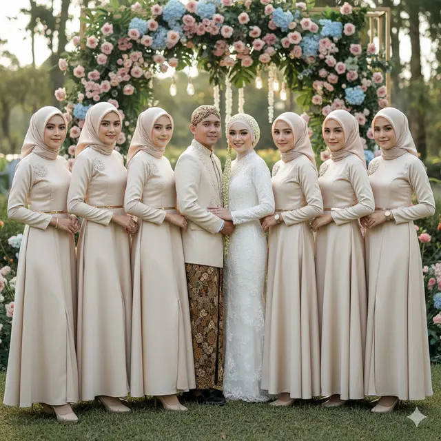 7 Model Baju Bridesmaid Satin Polos Hijab, Tampil Anggun dan Seragam tanpa Terlihat Membosankan