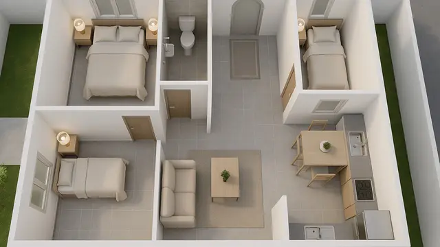 Desain Rumah Islami 3 Kamar (Foto: ChatGPT)