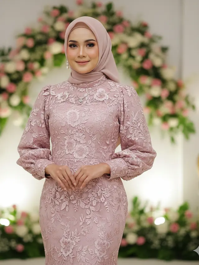 Model Gamis Brokat Duyung Terbaru 2026 (Foto: Gemini AI)