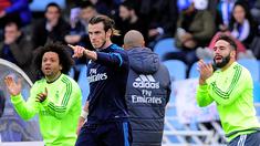 Real Madrid meraih kemenangan 1-0 atas Real Sociedad dalam laga pekan ke-36 La Liga Spanyol di Stadion Anoeta, Sabtu (30/4/2016) malam WIB. Gol tunggal Los Blancos dicetak Gareth Bale pada menit ke-80. (AFP/Ander Gillenea)