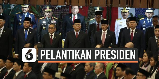 VIDEO: Prabowo, Sandiaga, Hingga Ahok Hadiri Pelantikan Presiden