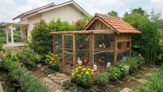 Cara Membuat Kandang Ayam Hias Terlihat Seperti Taman Mini