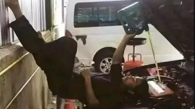 7 Potret Pemandangan Nyeleneh yang Ditemukan di Bengkel Ini Absurd Banget