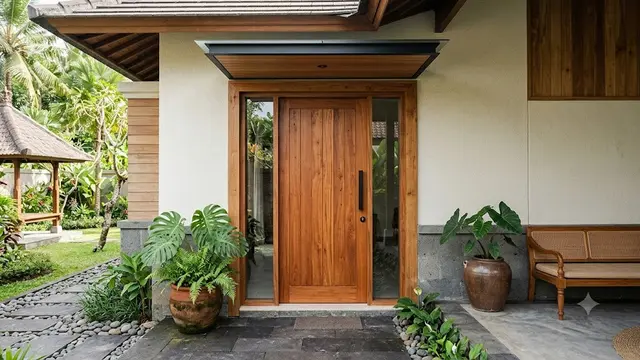 Model Pintu Rumah Japandi dengan Material Lokal