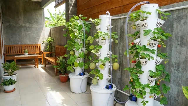 Kebun Buah Vertikal di Teras