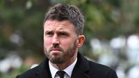 Semasa menjadi pemain, Michael Carrick bermain dalam 464 pertandingan bersama The Red Devils. Tampak dalam foto, Michael Carrick saat tiba di Katedral Manchester untuk menghadiri pemakaman pemenang Piala Dunia Inggris dan legenda Manchester United, Bobby Charlton, di Manchester, Inggris utara, pada 13 November 2023. (Paul ELLIS/AFP)