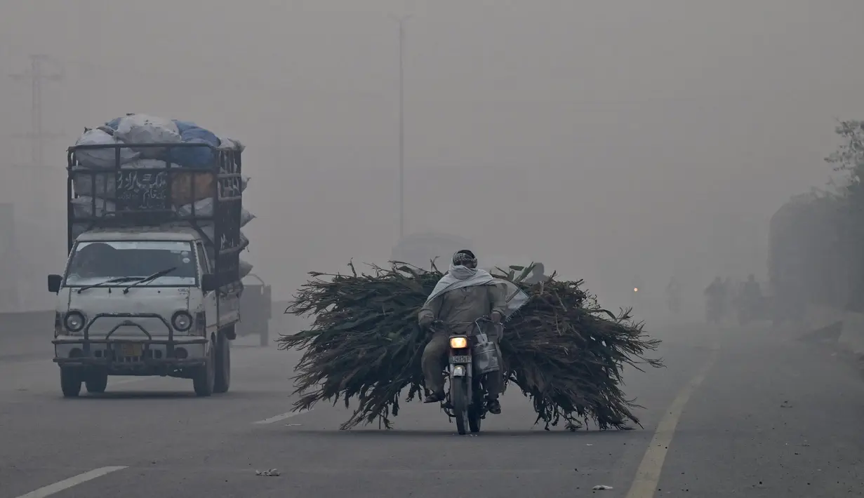 Jarak pandang menjadi terbatas. (Arif ALI/AFP)