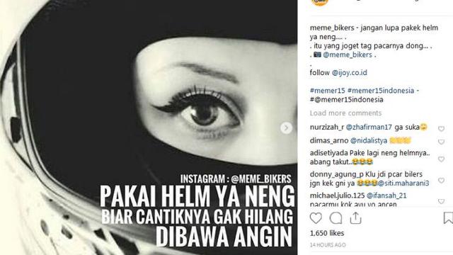 Meme Otomotif Pekan Ini Pakai Helm Ya Neng Otomotif Liputan6 Com