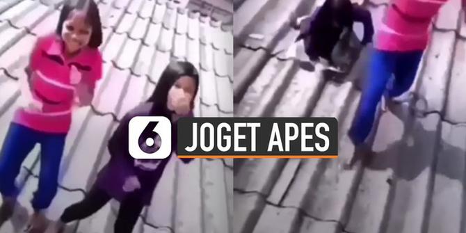 VIDEO: Apes, Bocah Perempuan Joget Di Atas Genting Endingnya Bikin Ngilu