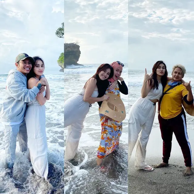 Potret Liburan Ayu Ting Ting ke Pantai Pangandaran. (Sumber: Instagram/ayutingting92)