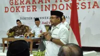 Ketua Umum GP Ansor, Yaqut Cholil Qoumas, saat memberikan sambutan dalam diskusi Gerakan Moral Dokter Indonesia di Gedung Stovia Jakarta pada 1 Juni 2016. (Foto: Benedikta Desideria)
