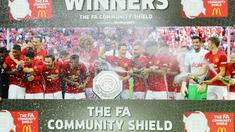 Manchester United menjadi klub dengan koleksi gelar terbanyak di ajang Community Shield. Secara keseluruhan, Tim Setan Merah telah mengoleksi 21 gelar juara. (AFP/Glyn Kirk)