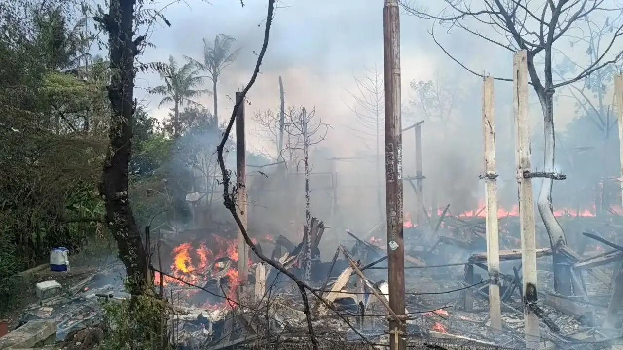 Kebakaran peternakan ayam di Cipayung, Jakarta Timur (Liputan6.com/nanda Perdana Putra)